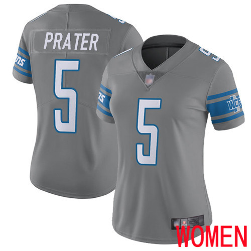 Detroit Lions Limited Steel Women Matt Prater Jersey NFL Football 5 Rush Vapor Untouchable